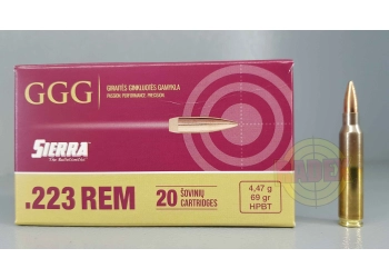Amunicja GGG .223REM HPBT Sierra 69gr, 4,47g